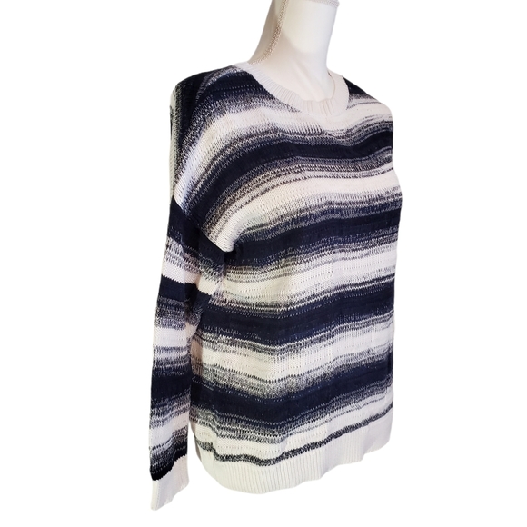 EUC Vince Blue Ombre Striped Gradient Knit Sweater - Picture 4 of 10